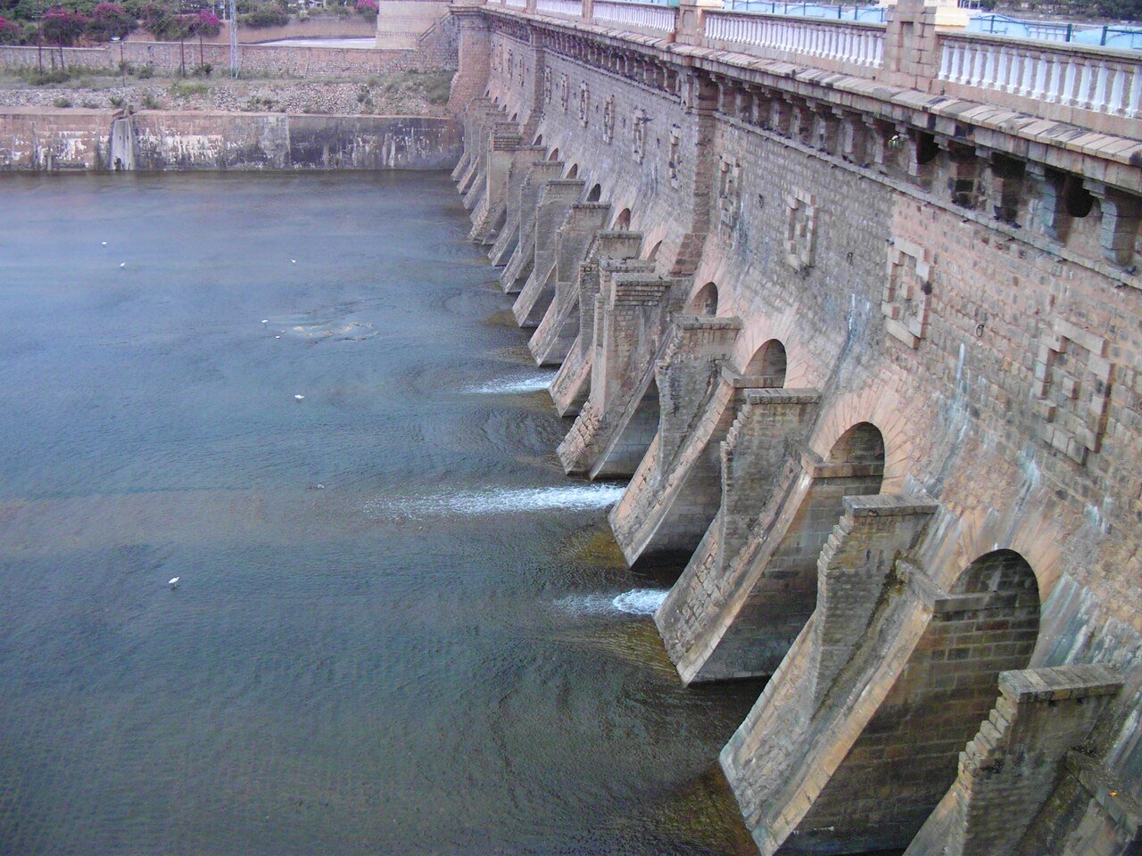 Krishna Raja Sagara KRS Dam Granite Sluice Gates and Kaveri Reservoir